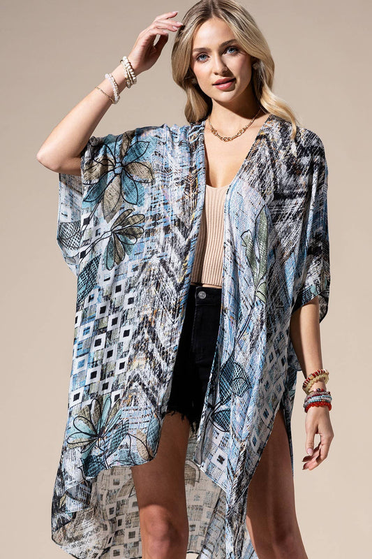 Floral Abstract Multi Kimono by Urbanista
