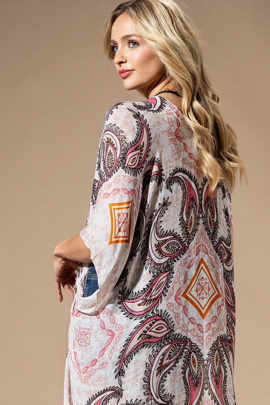 Pink Paisley Kimono by Urbanista