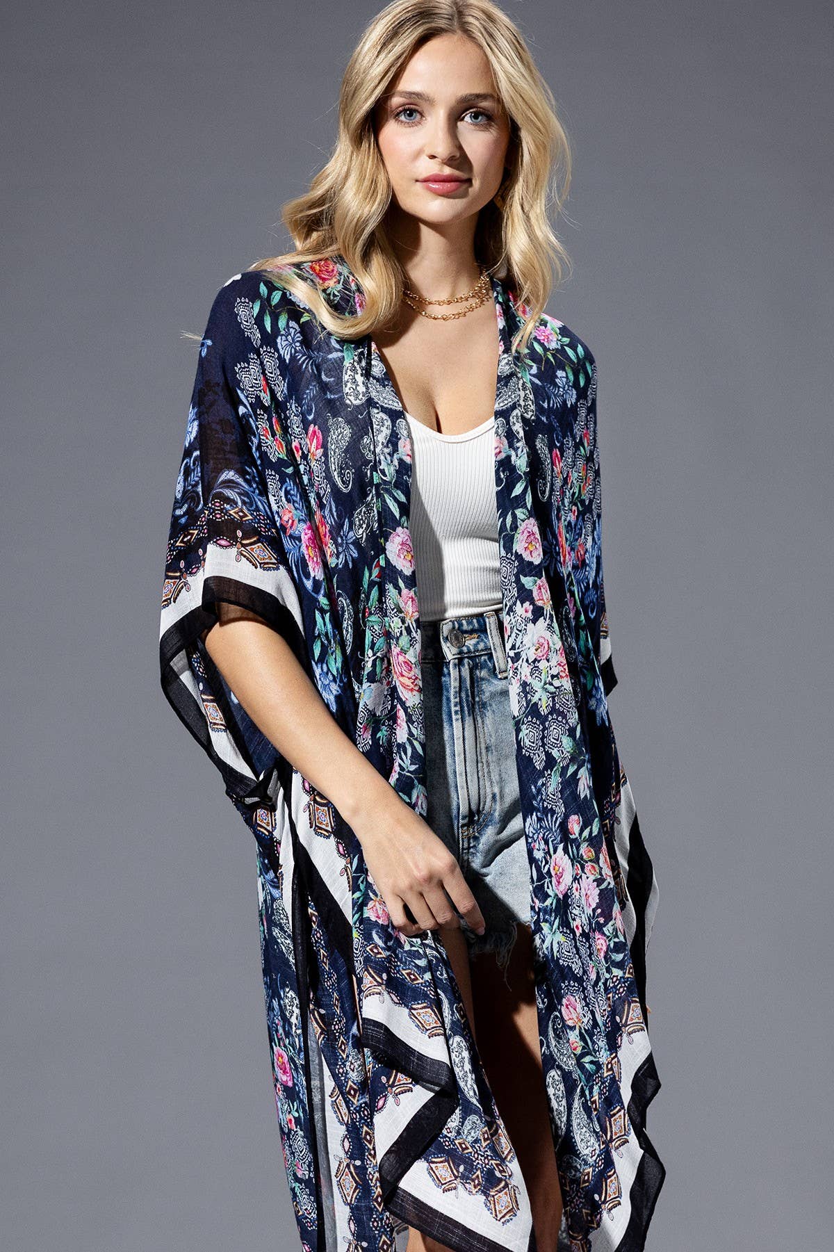 Rose Paisley Kimono