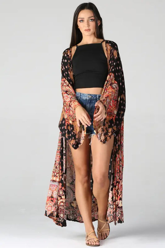 Katya Boho Maxi Kimono Duster by ANGIE