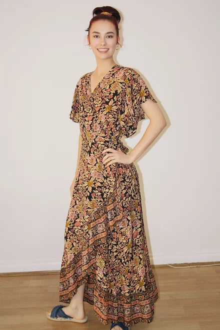 Bella Wrap Dress - Vintage Rose by Boho Rhapsody