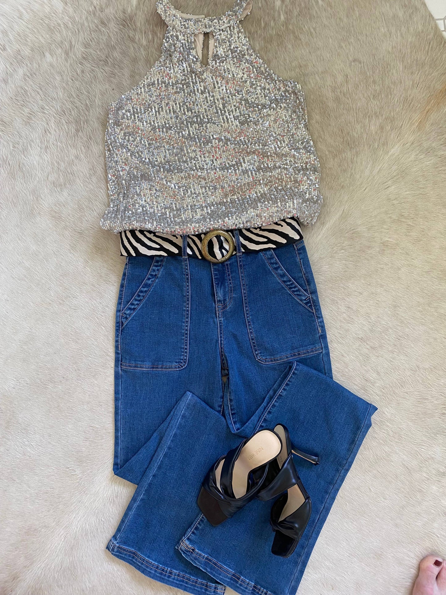 Ginger Blue - Wild Child Zebra Belt