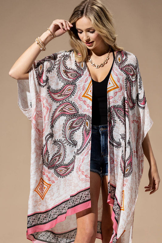 Pink Paisley Kimono by Urbanista
