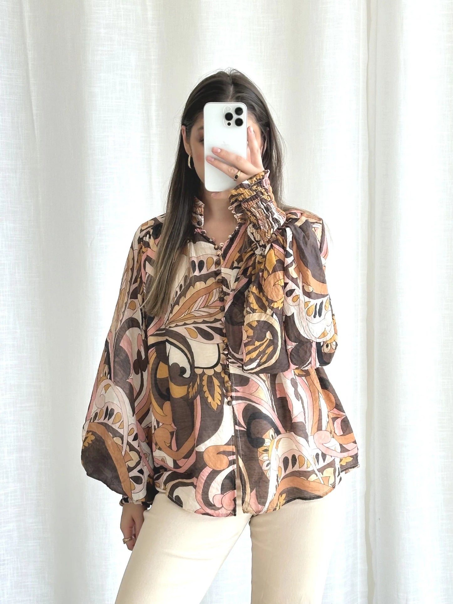Dreams Blouse - Choc Butter Swirl