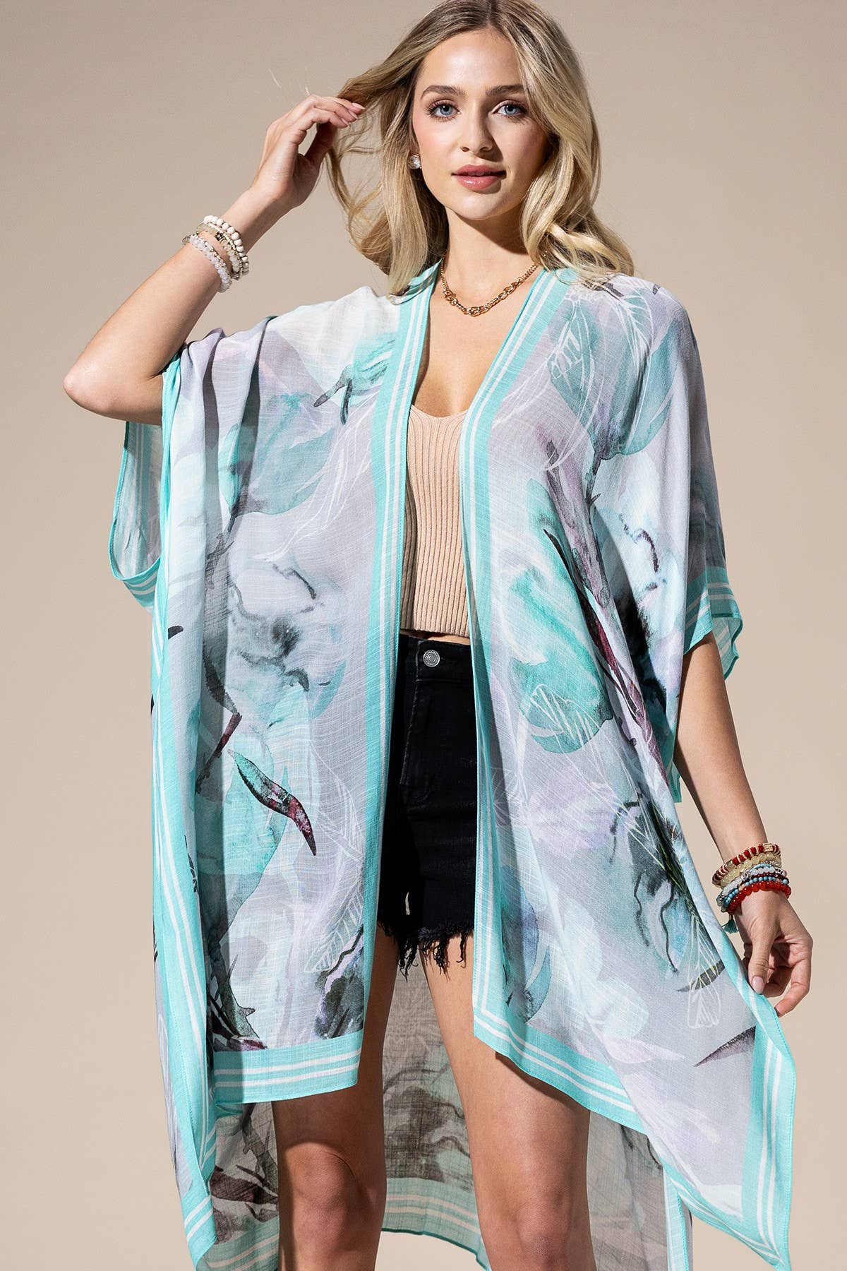 Aqua Multi Kimono