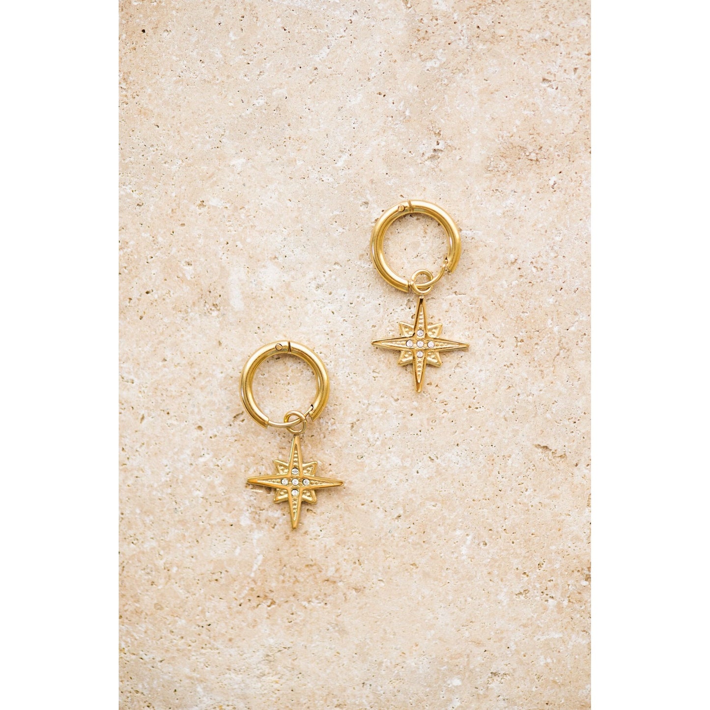 Astra Gold Plated Earrings with Diamante by Indigo & Wolfe