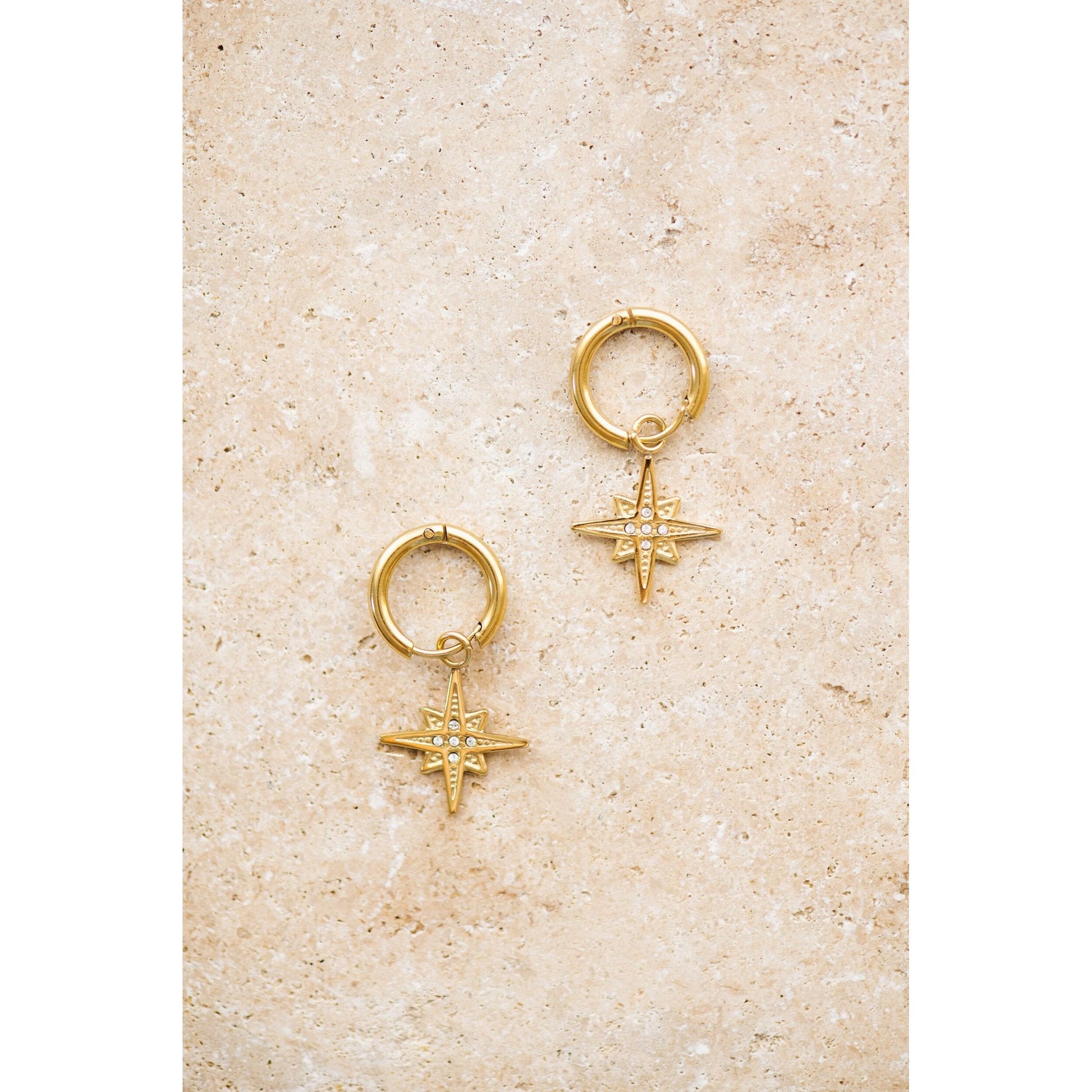 Astra Gold Plated Earrings with Diamante by Indigo & Wolfe