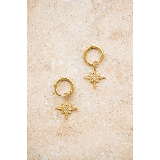 Astra Gold Plated Earrings with Diamante by Indigo & Wolfe