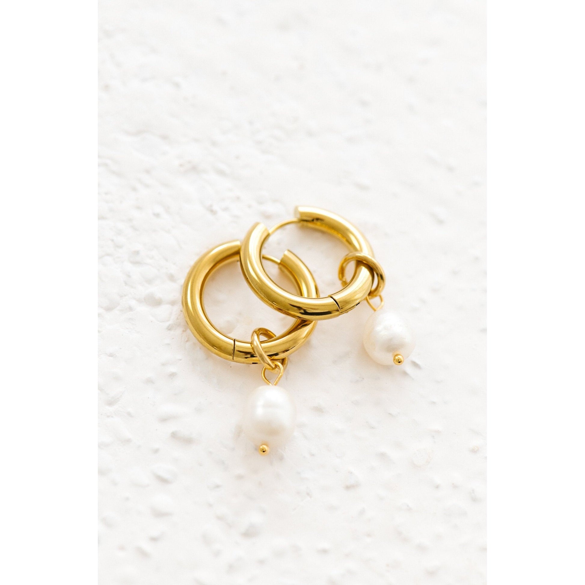 Allegra Gold Earrings with Pearls by Indigo & Wolfe