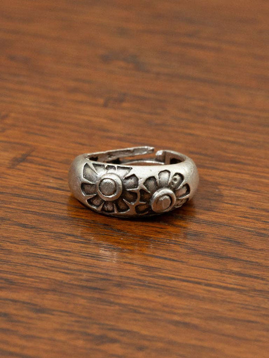 Follow the Sun Adjustable Silver Ring by TABOO FASHION