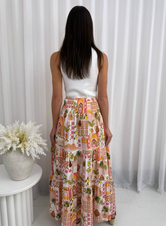 Andie Maxi Skirt in Cypress Print by Miracle Fashion