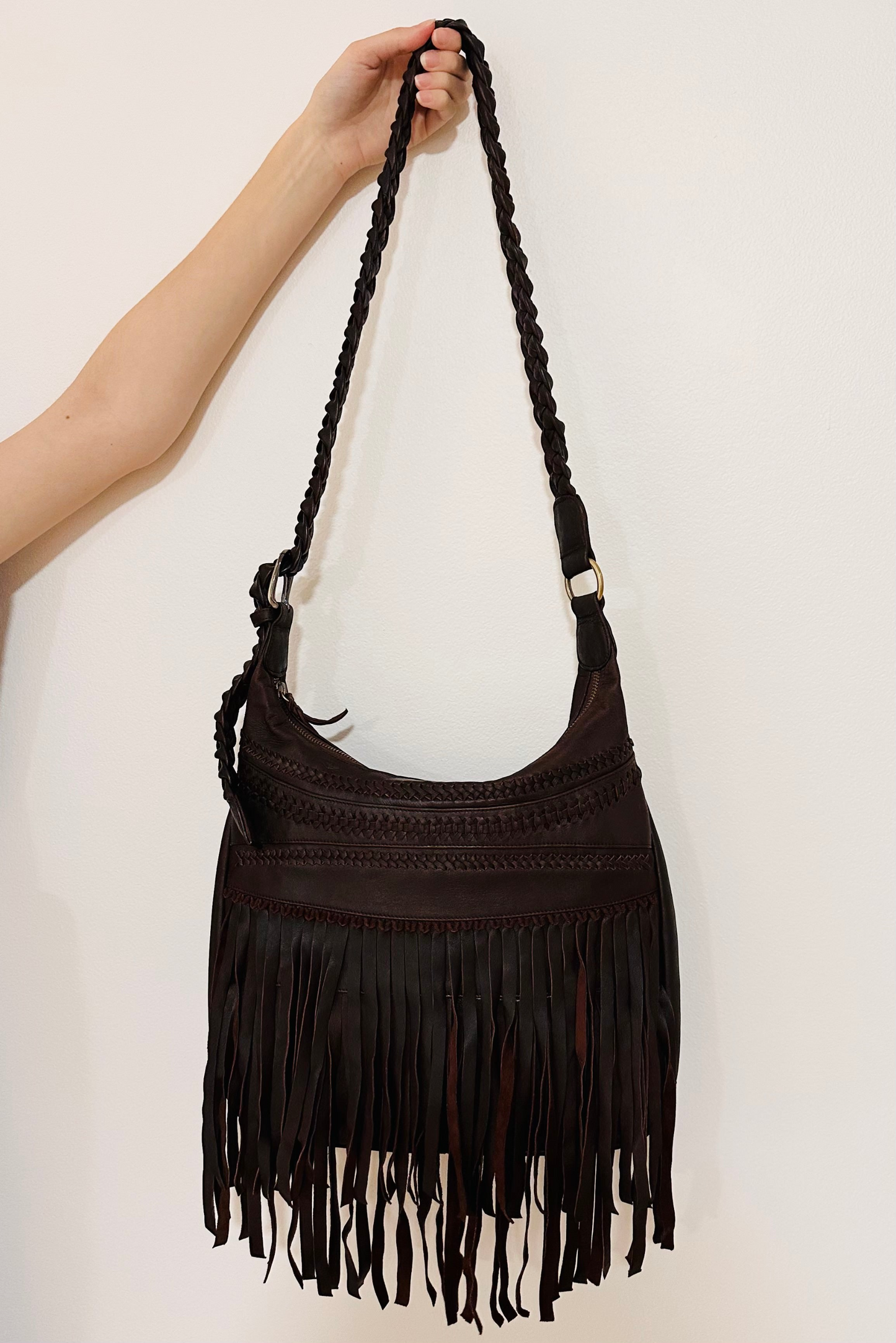 Dakota Fringed Leather Boho Bag by Boho Rhapsody