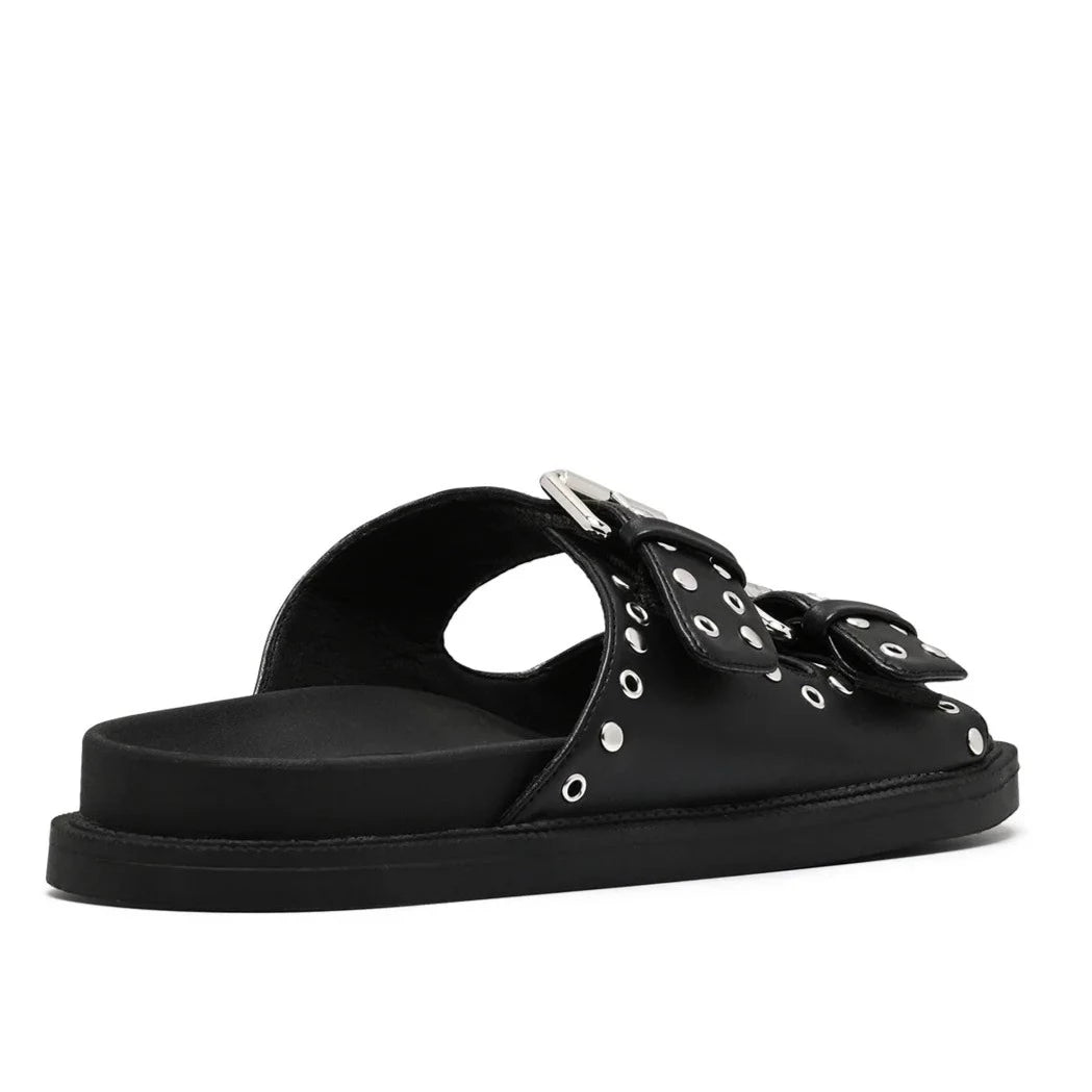 Ellery Sandals - Black Smooth by Therapy Shoes