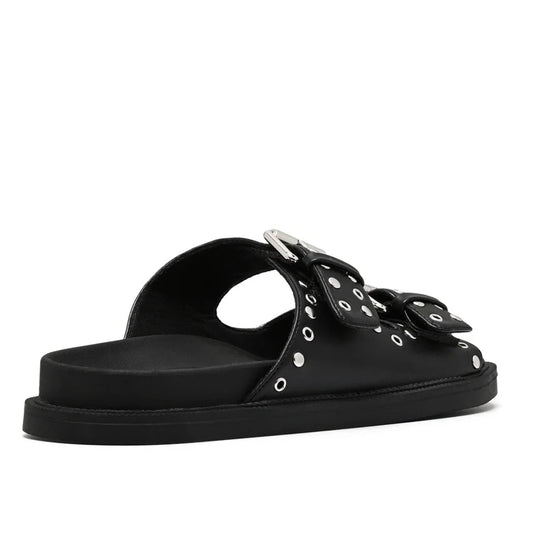 Ellery Sandals - Black Smooth by Therapy Shoes