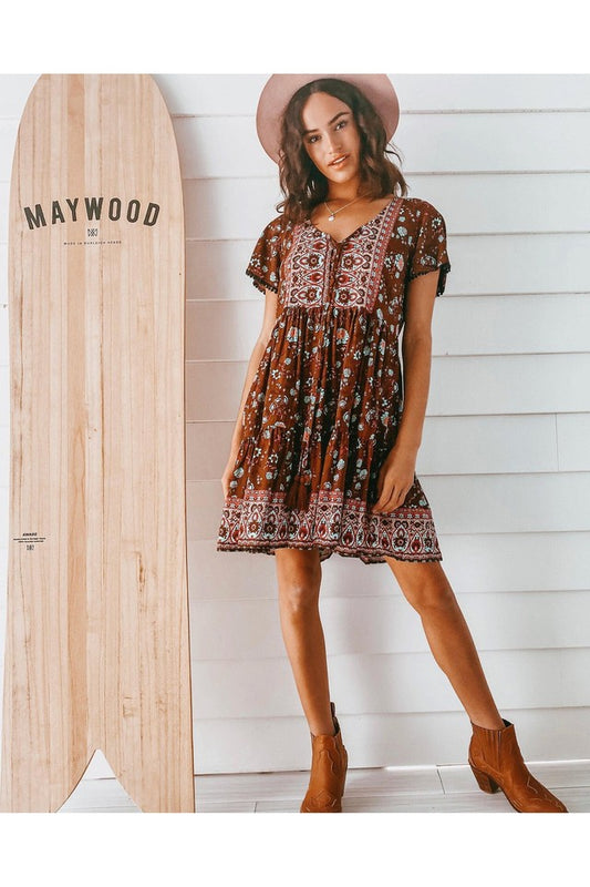 Fleur Dress in Persia Chocolate by Tanah Folk