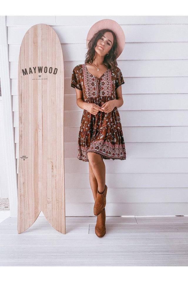Fleur Dress in Persia Chocolate
