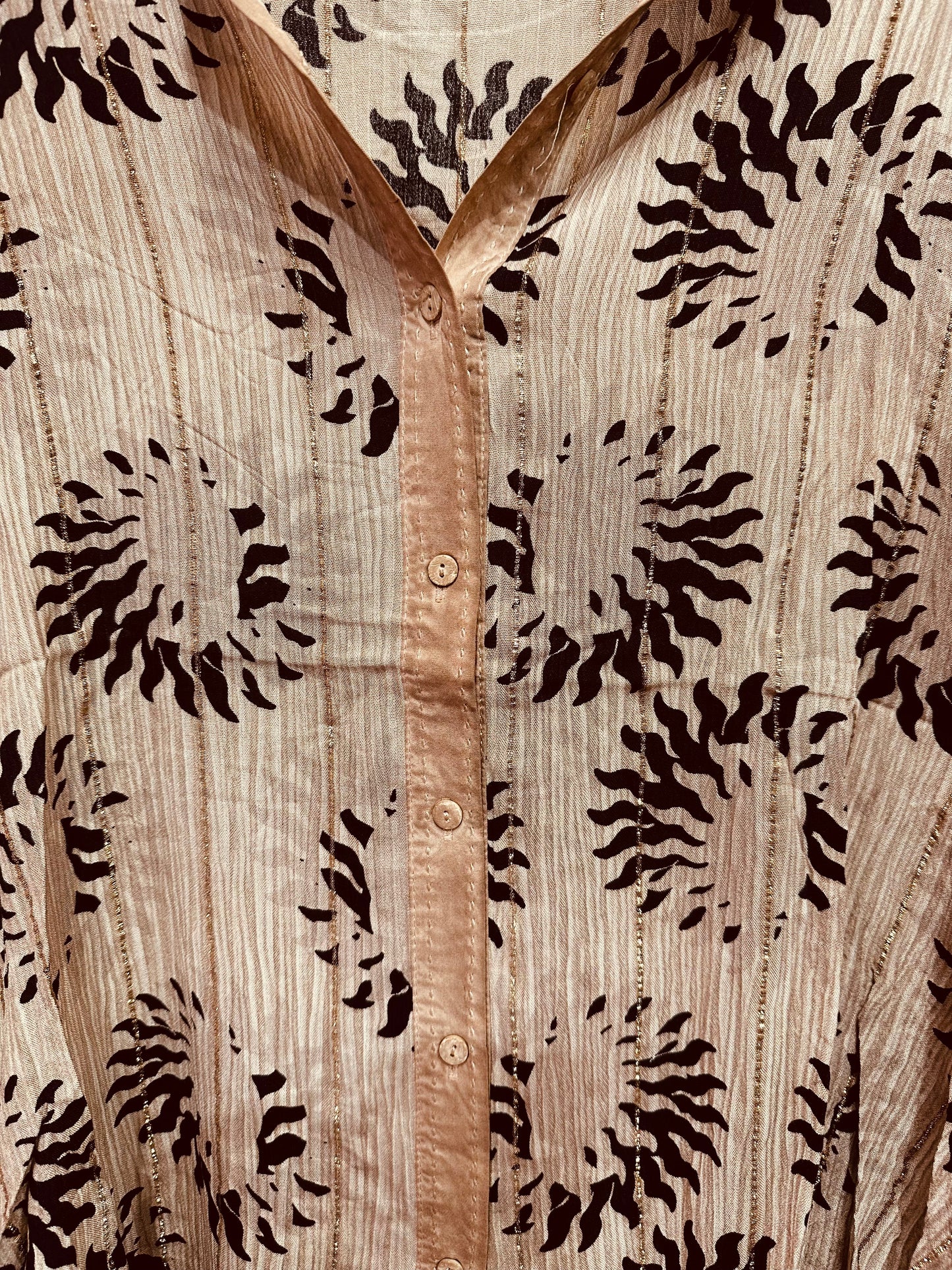 Nadine Lurex Printed Shirt by last queen