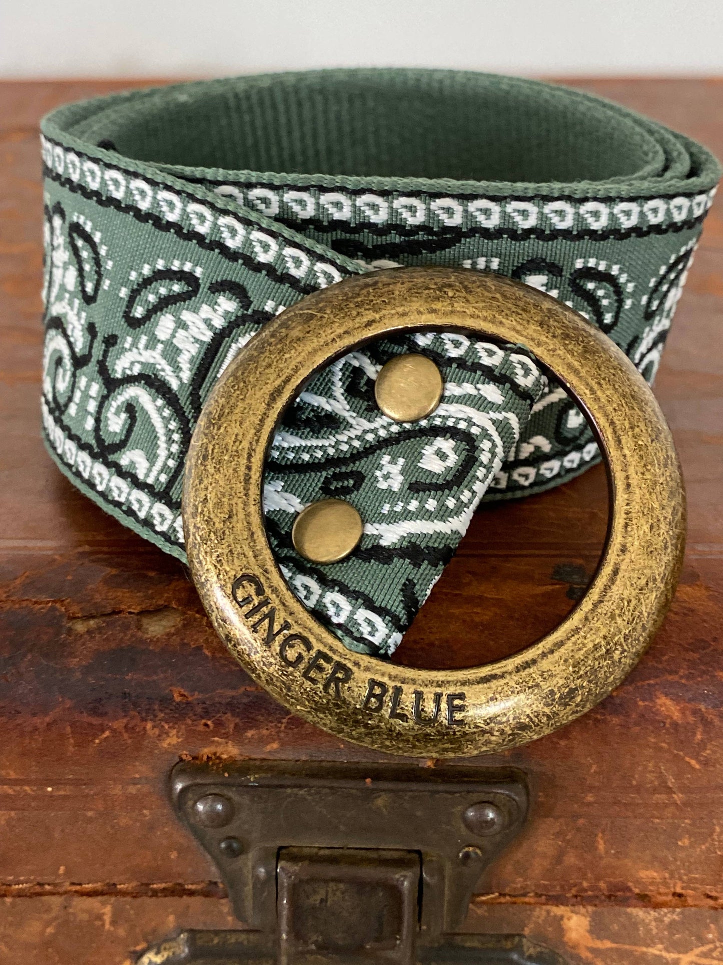 Ginger Blue Belt - Paisley Please Sage