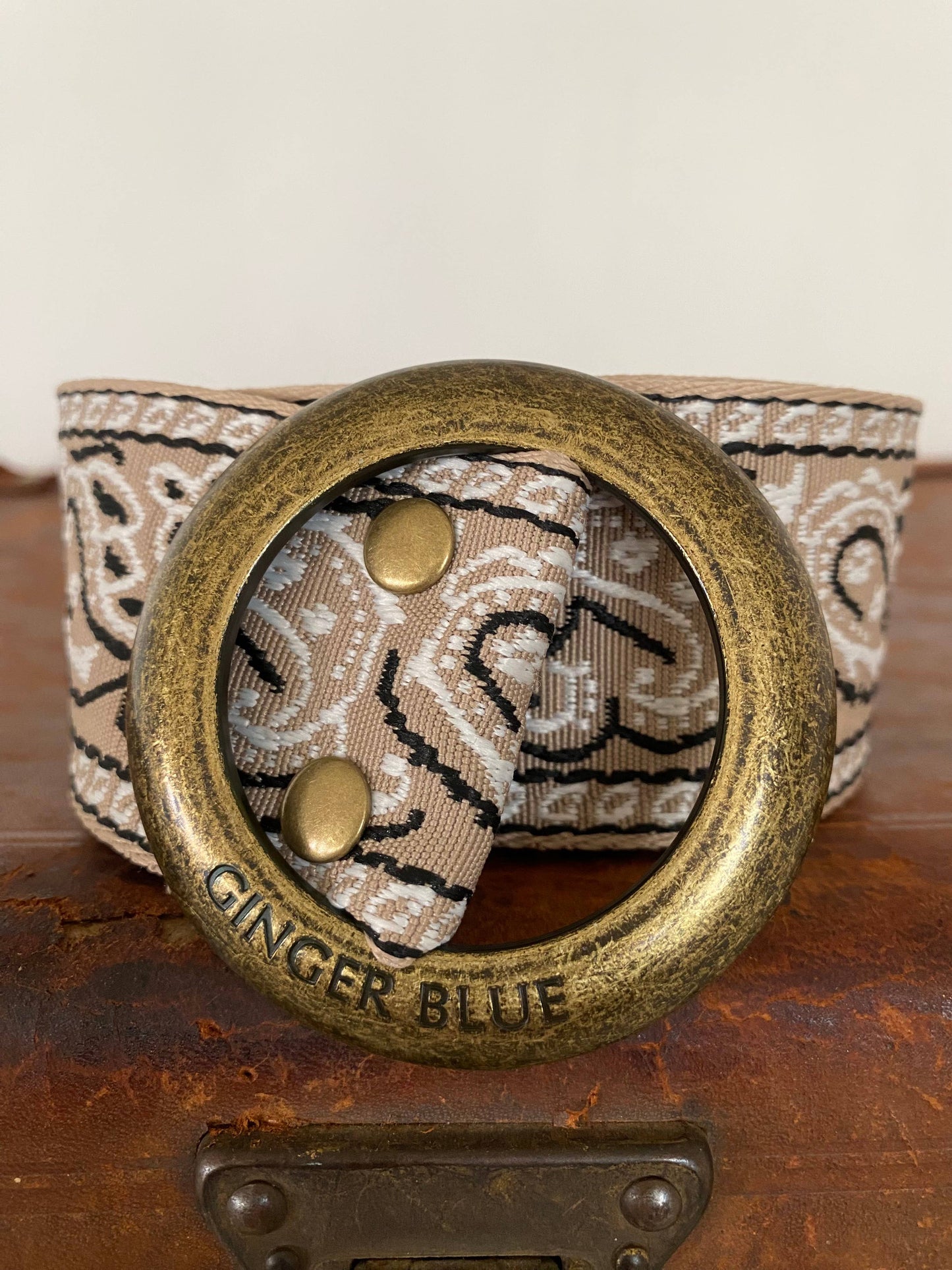 Ginger Blue Belt - Paisley Please Sand