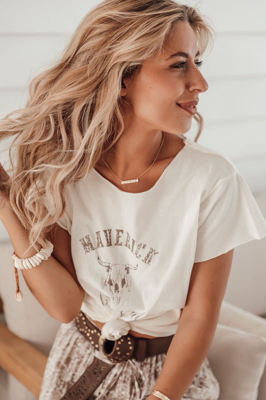 Maverick Boho Tee – Cream by Tanah Folk