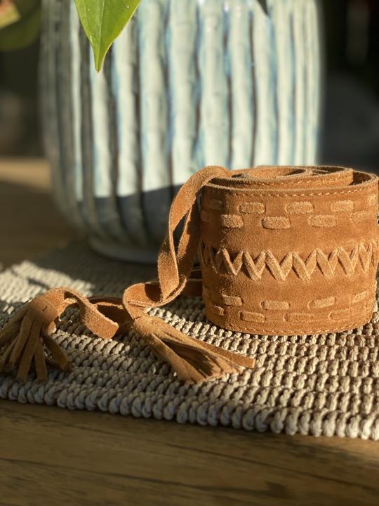 Suede Weave Belt - Tan - @Saucy Ladies