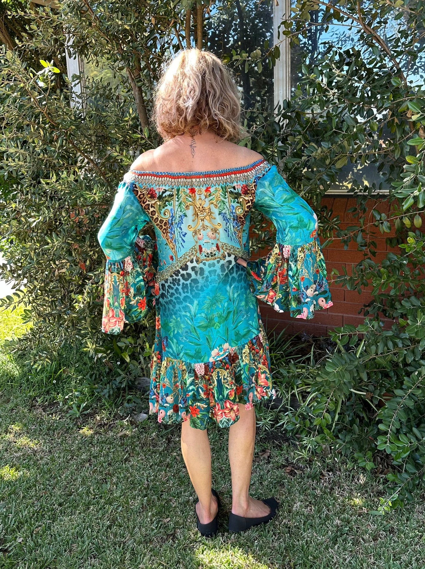 Serenity Embellished Frill Dress