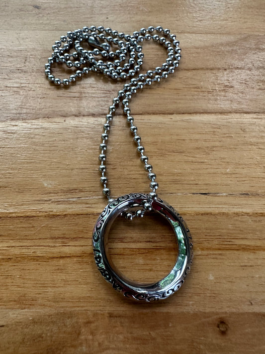 🔷 Engraved Stainless Steel Circle Pendant Necklace