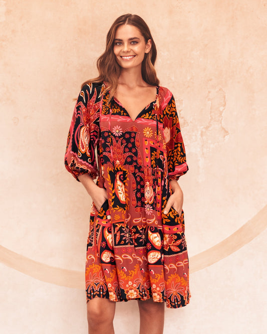 Talia V-neck Mini Dress by Label of Love