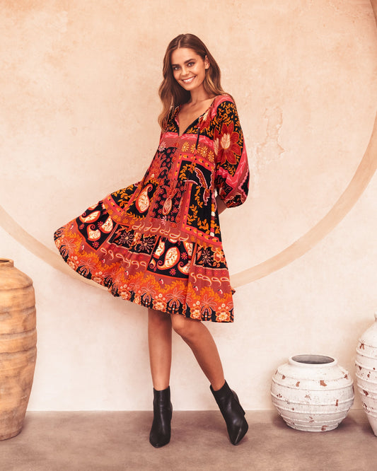 Talia V-neck Mini Dress by Label of Love