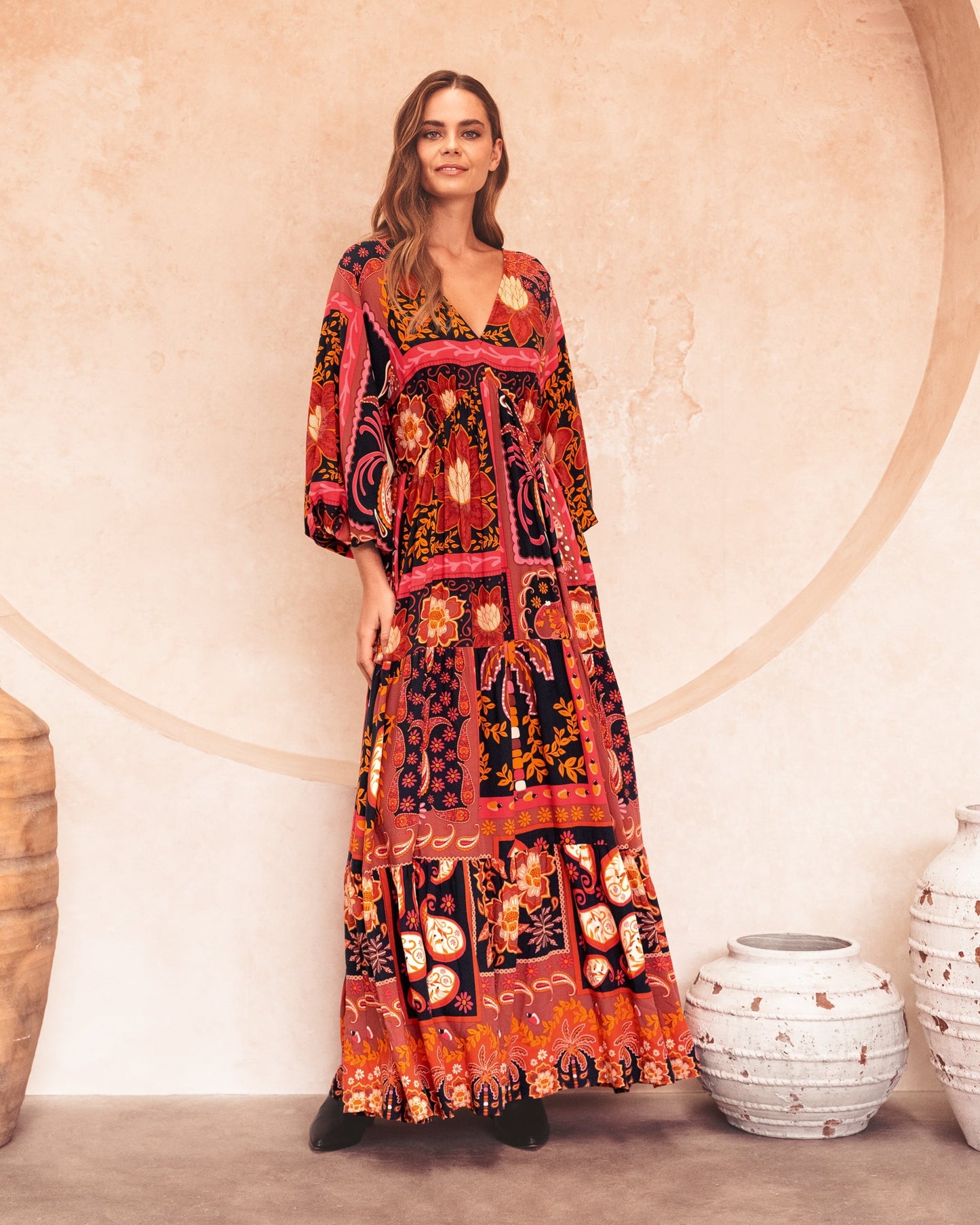 Talia V-neck Maxi Dress - @Saucy Ladies