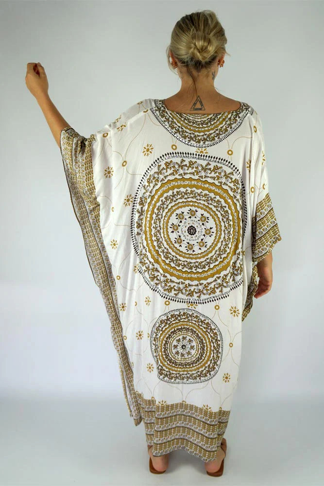 Tunisia Mandala Boho Long Kaftan by Sundrenched