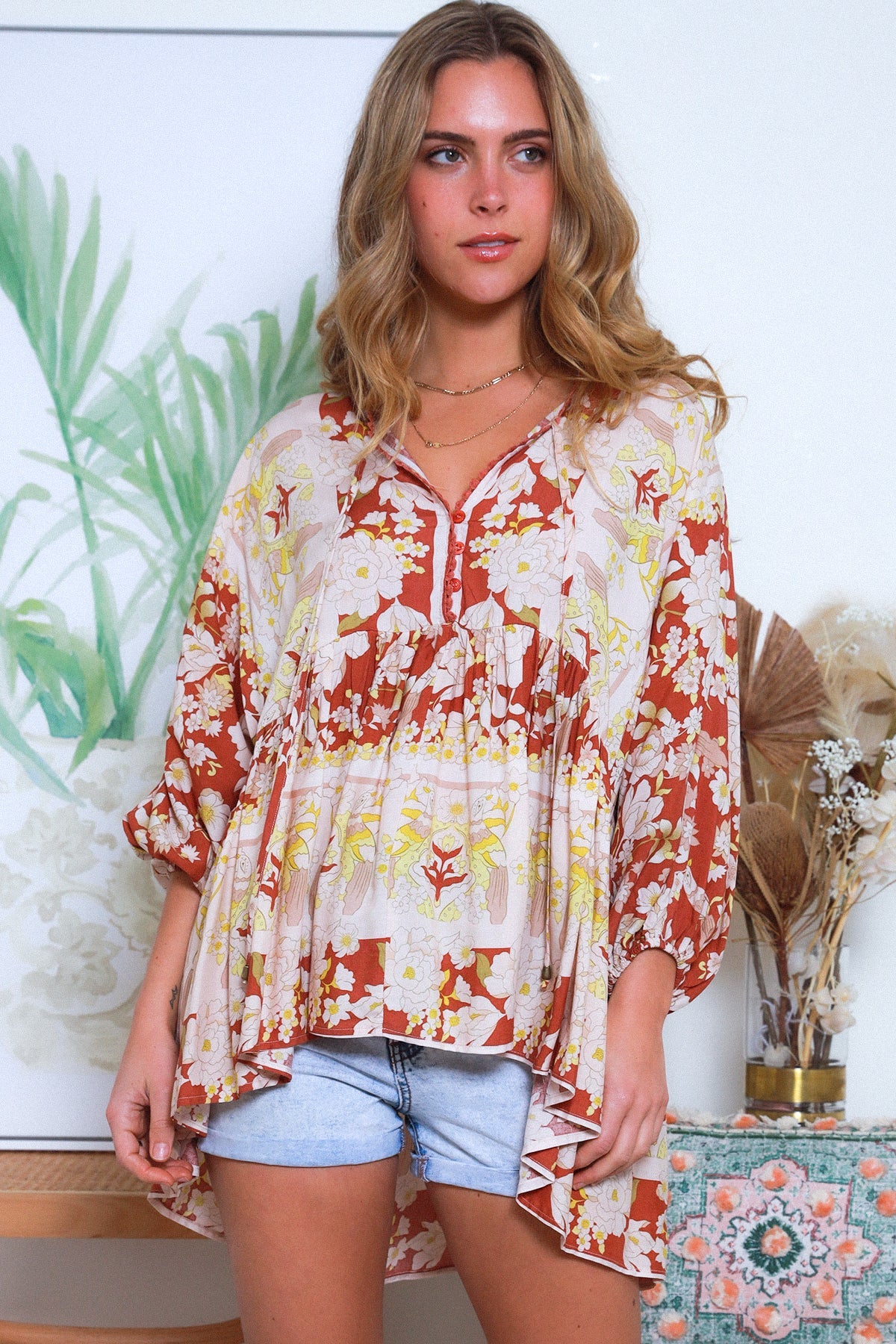 Joy Boho 3/4 Sleeve Top