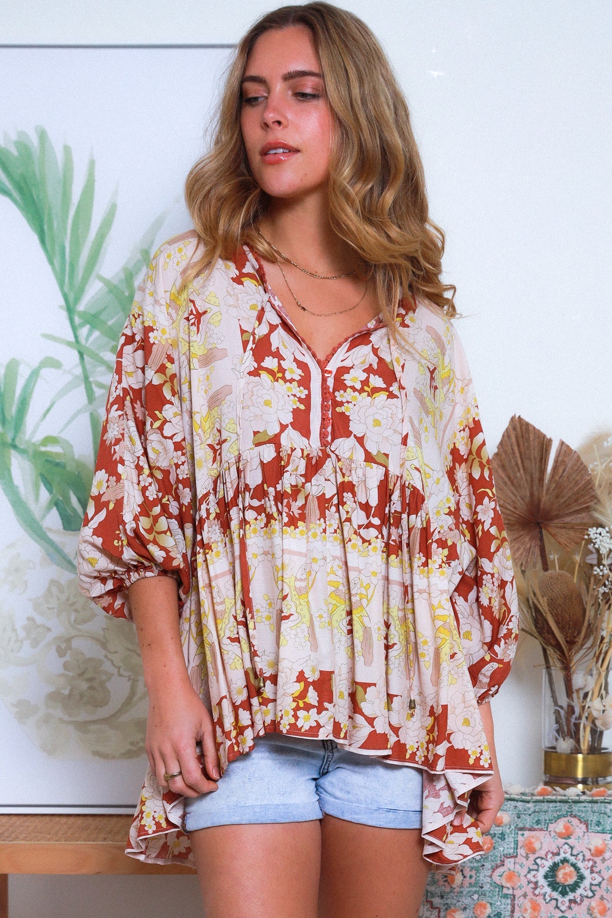 Joy Boho 3/4 Sleeve Top