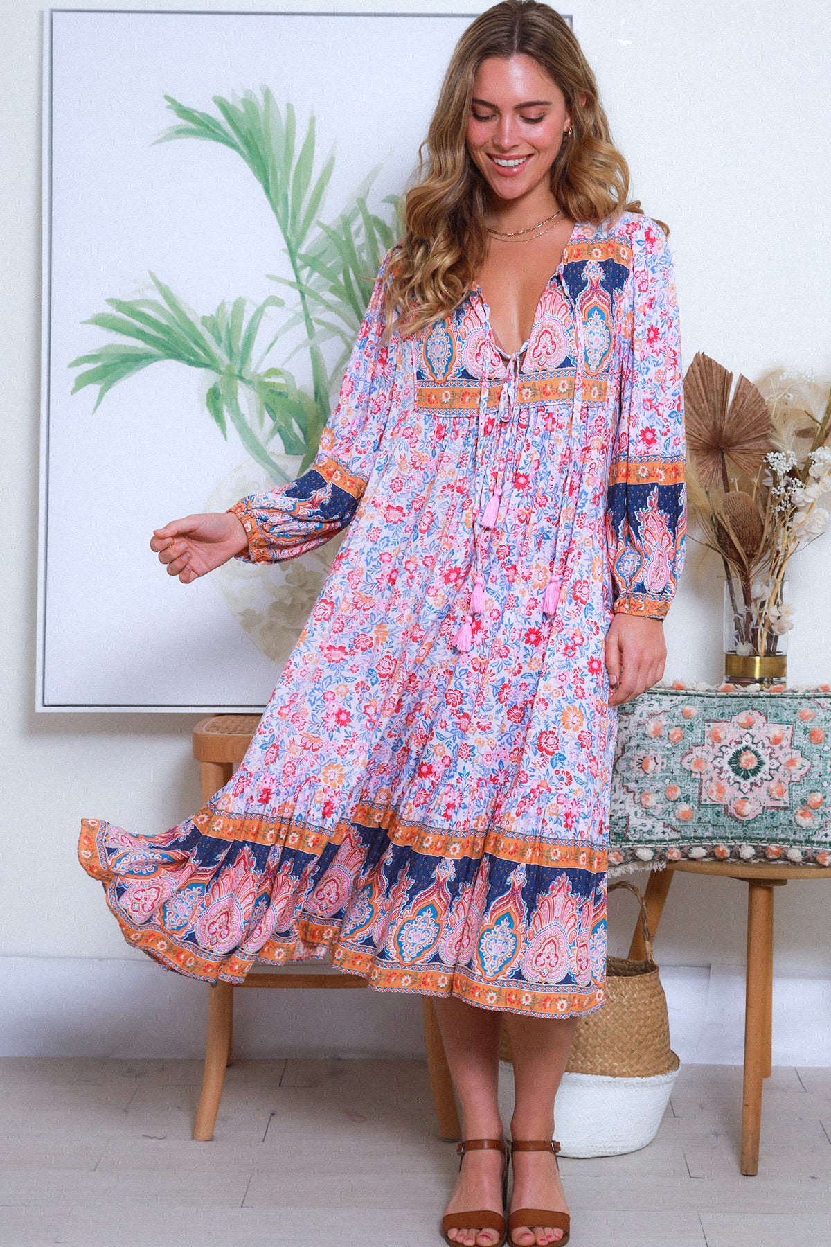 Joslyn Boho Midi Dress