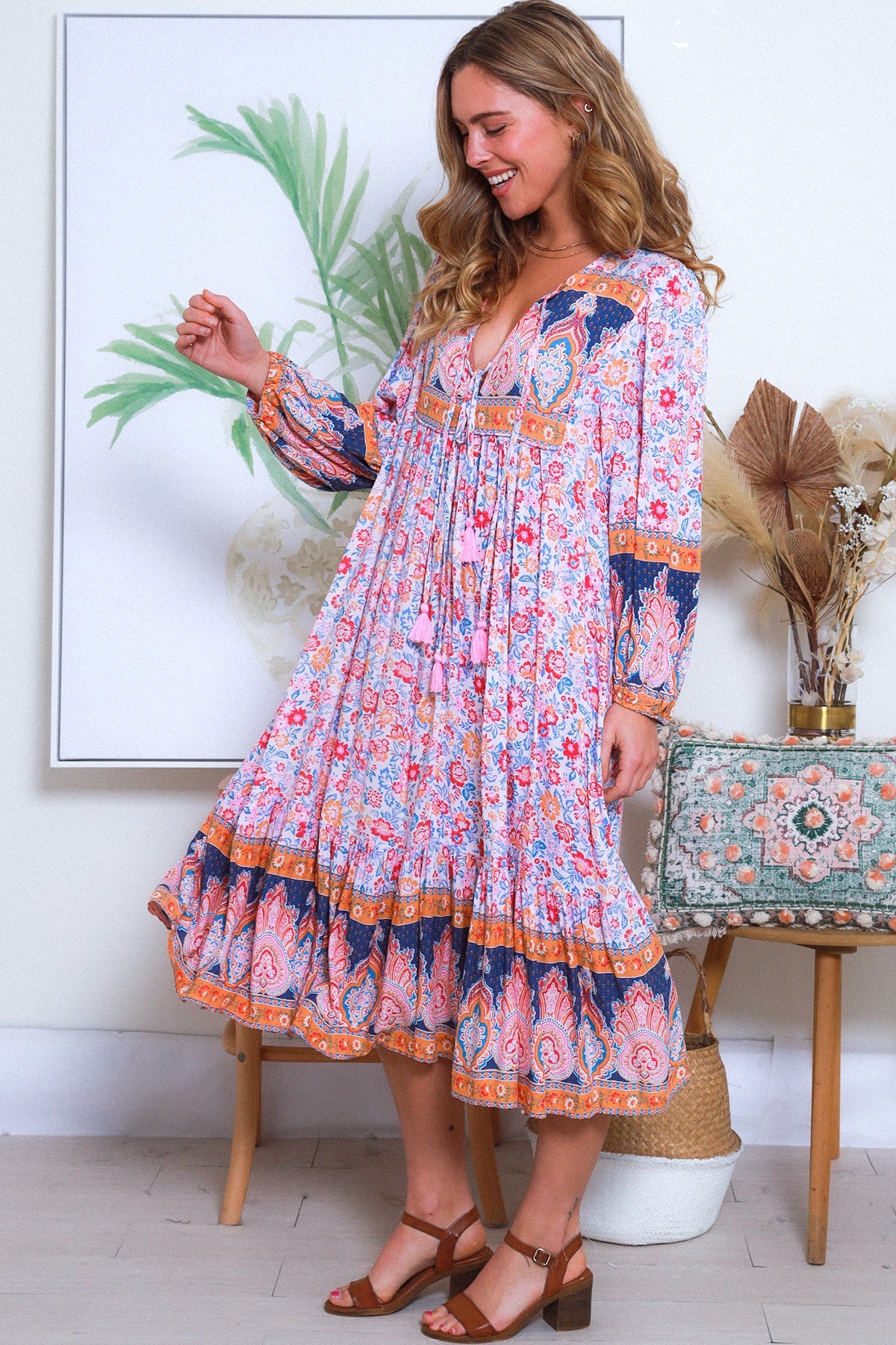 Joslyn Boho Midi Dress