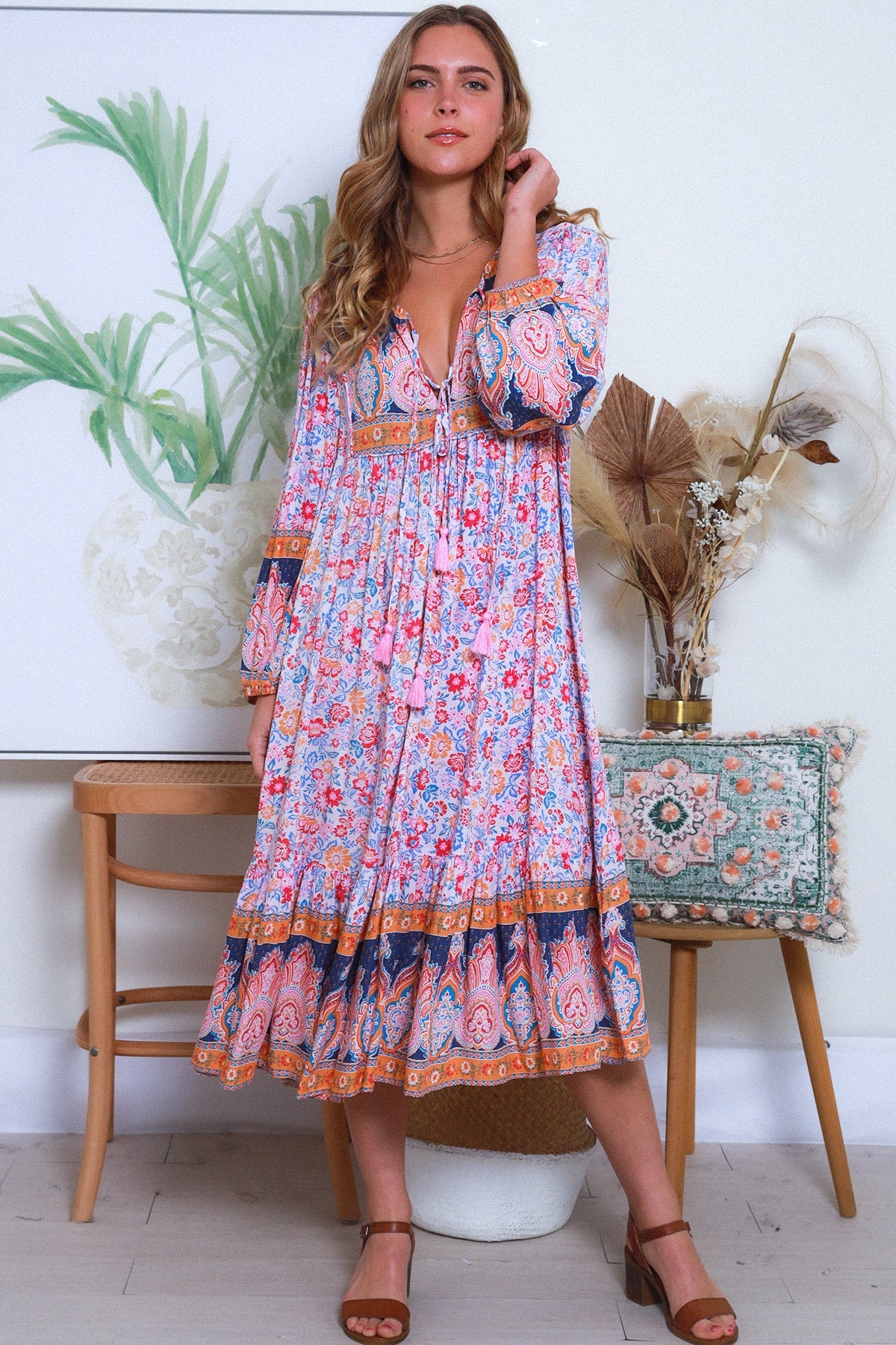 Joslyn Boho Midi Dress