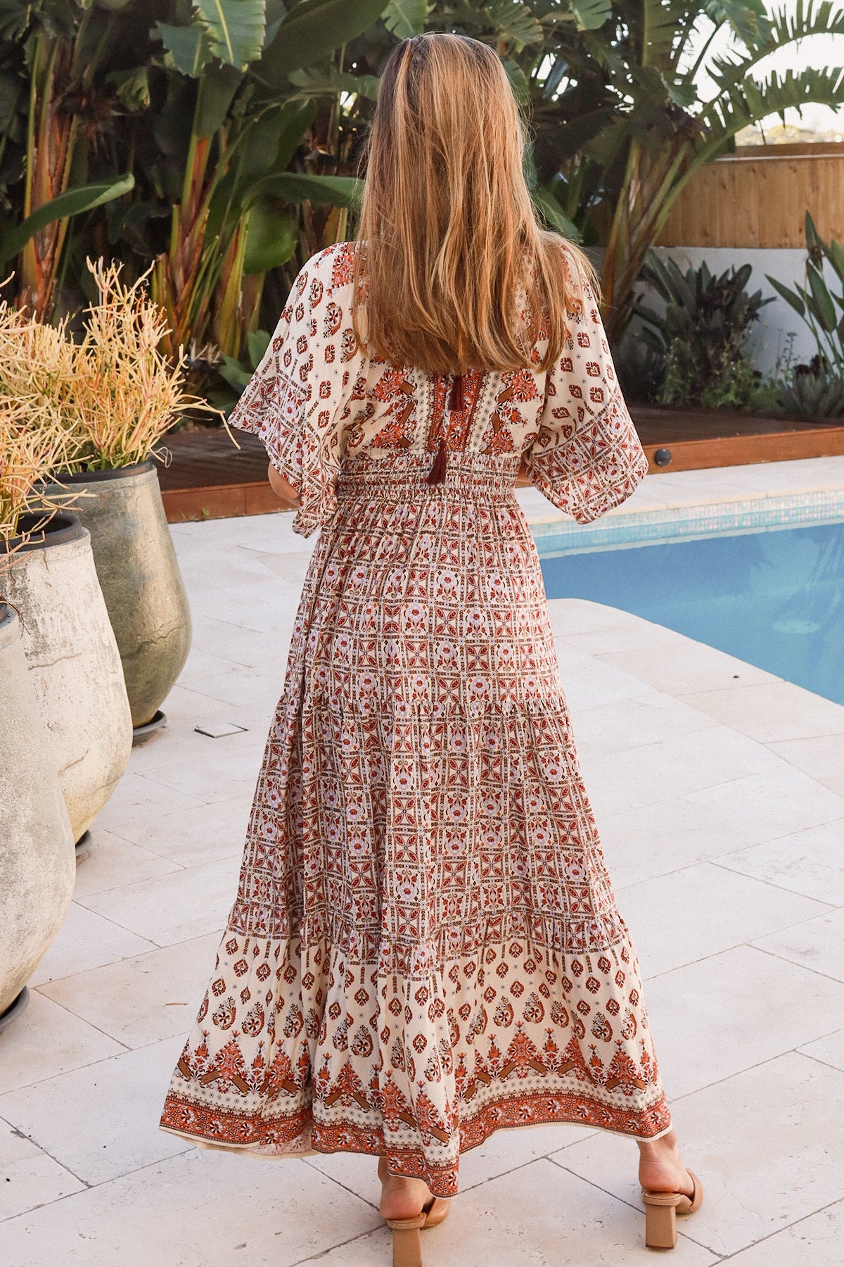 Tori Bohemian V-neck Maxi Dress
