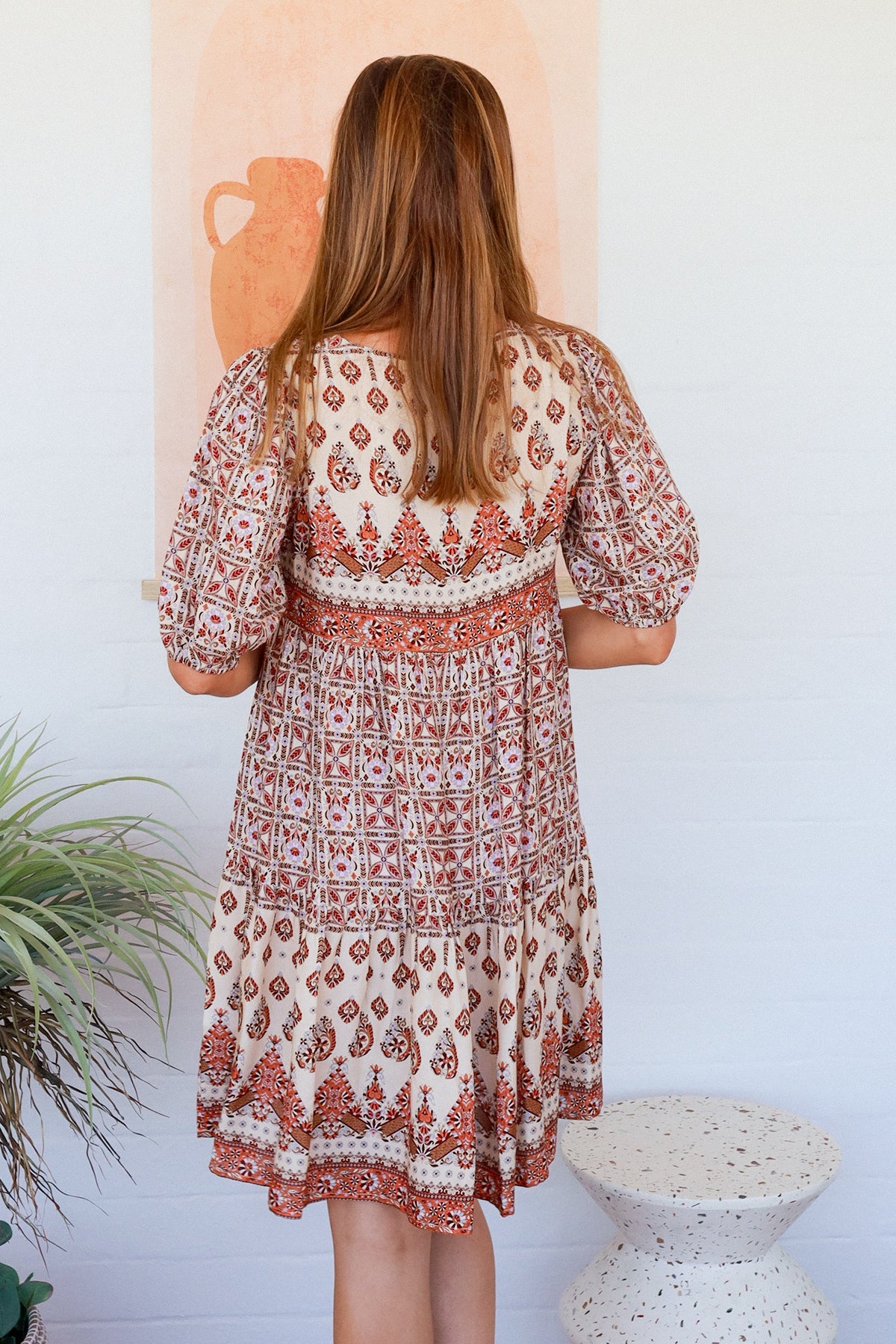 Tori Bohemian V-neck Mini Dress