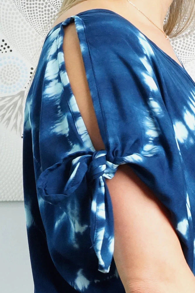 Mykonos Kaftan - Tie Dye Navy Nirvana