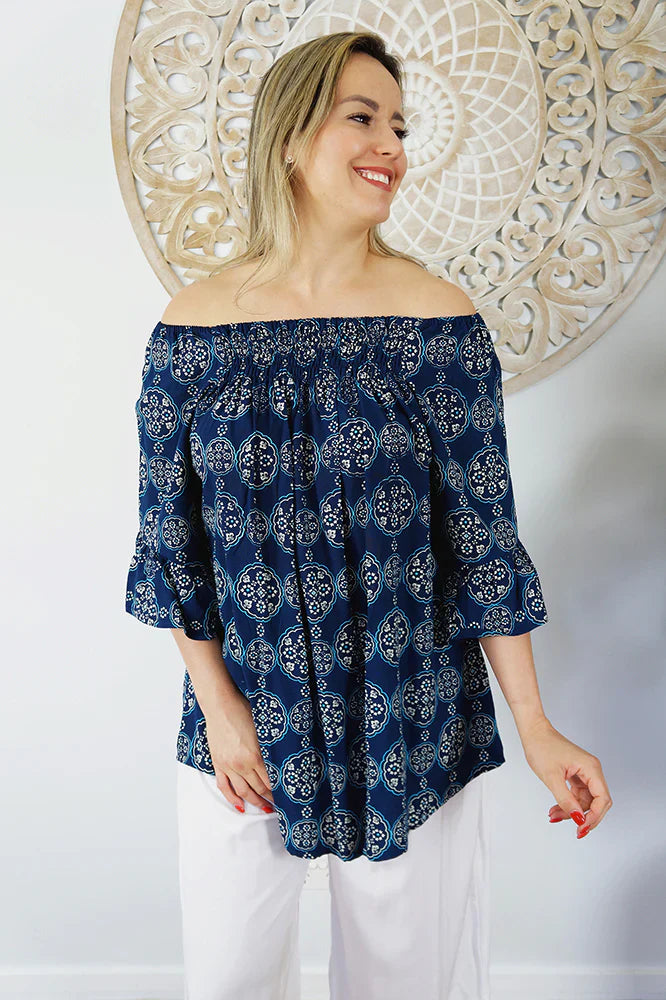 Noosa Top in Kathmandu Print by Sundrenched