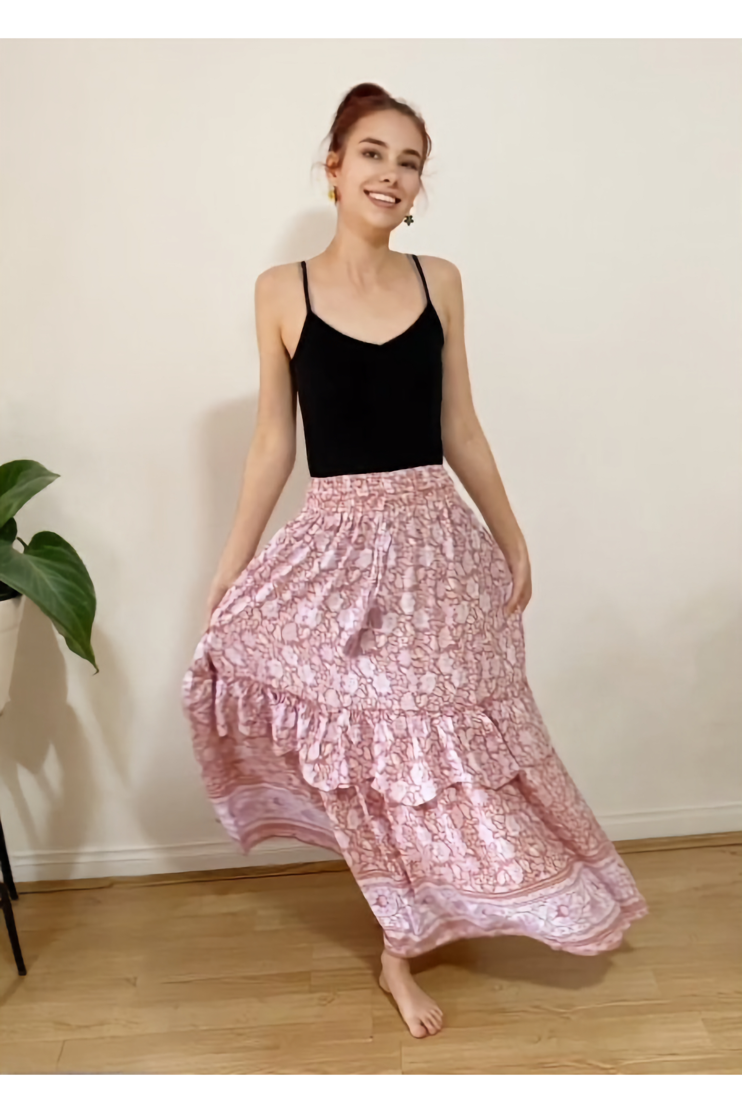 Nala Boho Ruffle Maxi Skirt
