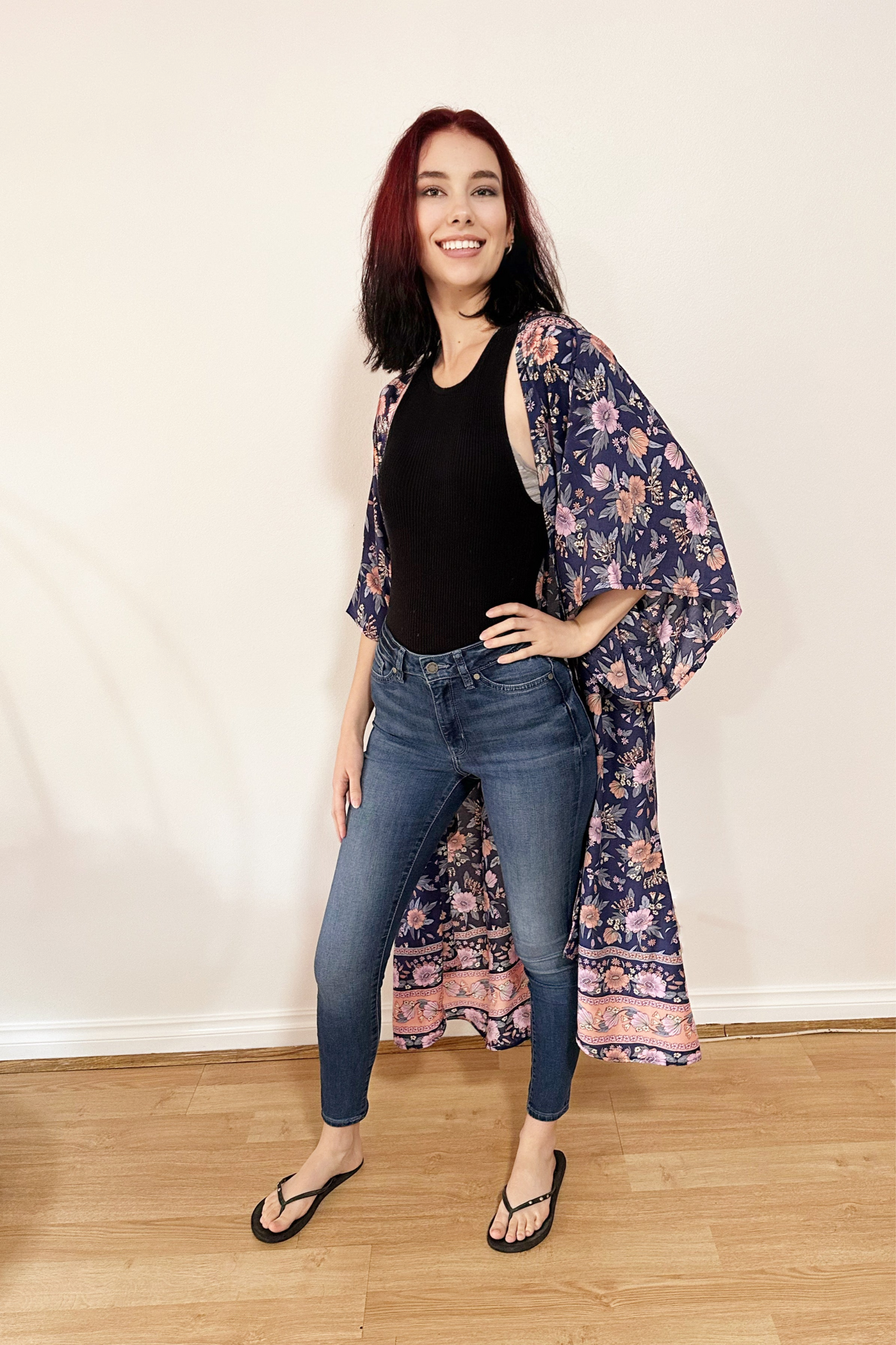 Phoenix Boho Kimono - Navy Rose - @Saucy Ladies