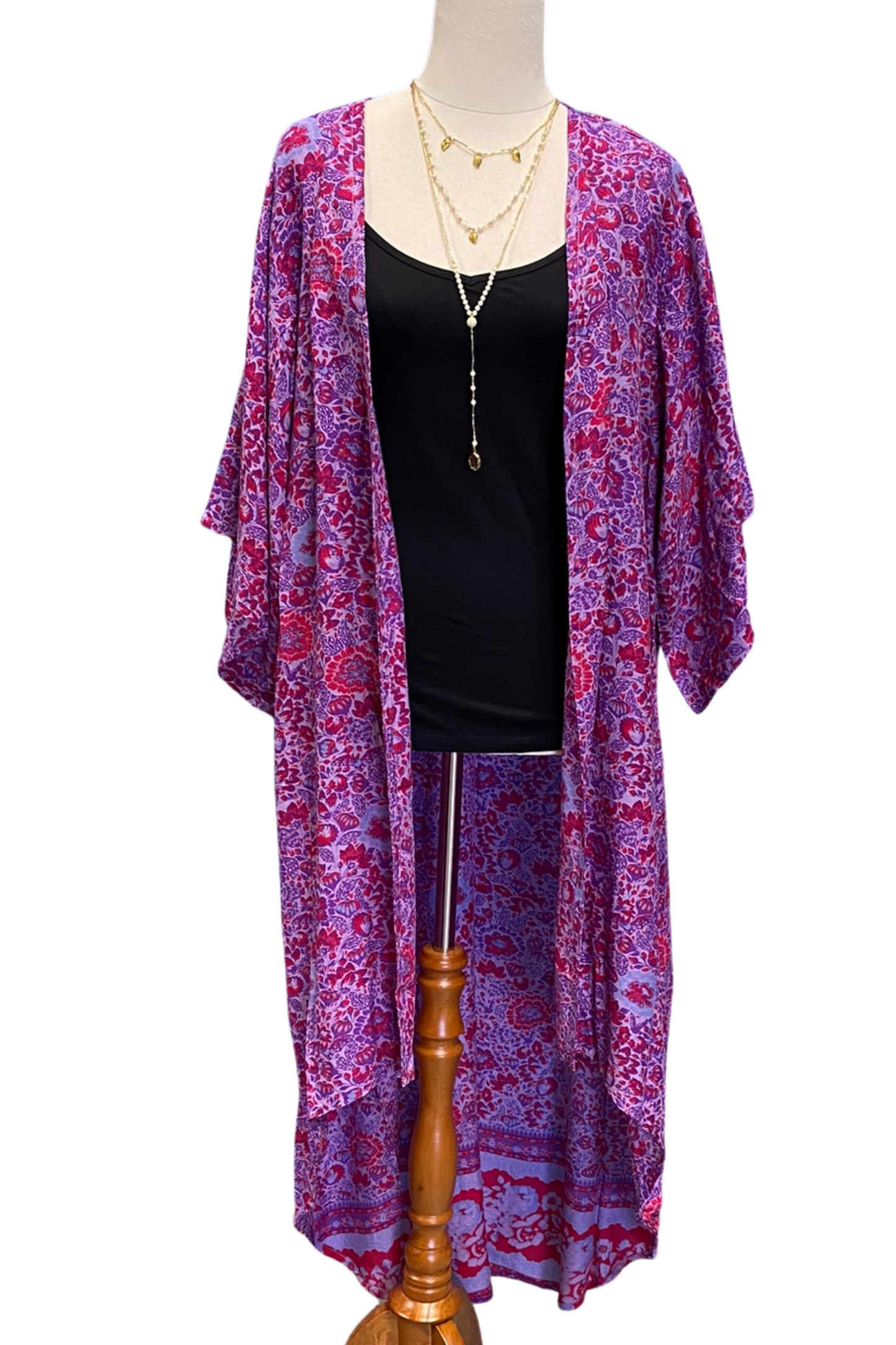 Mystical Purple Posie Boho Kimono by Boho Rhapsody