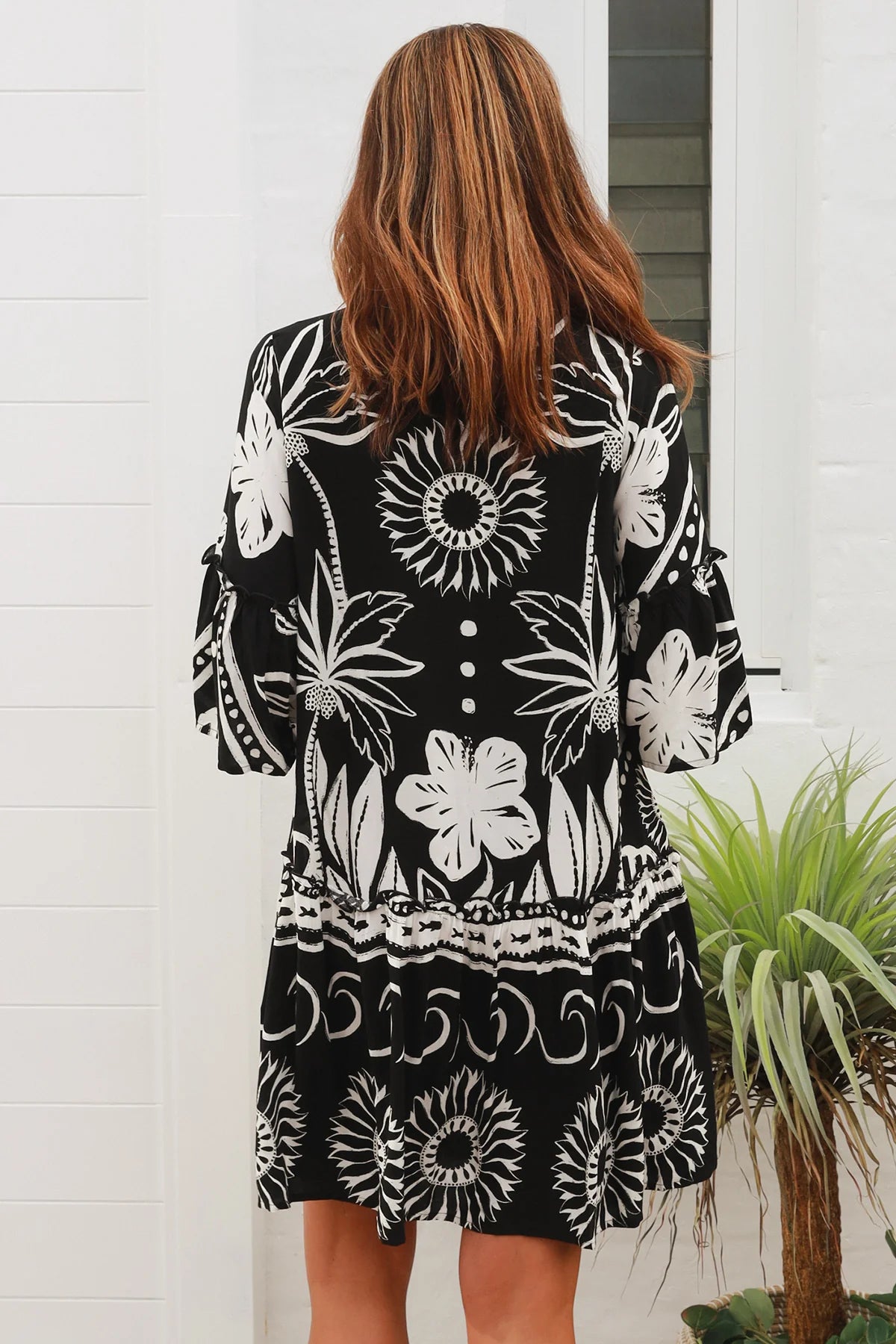Noosa Black & White Mini Dress by Salty Palm