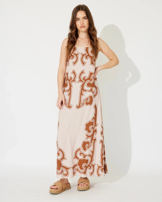 Sadie Western Strapless Maxi Dress by BTL