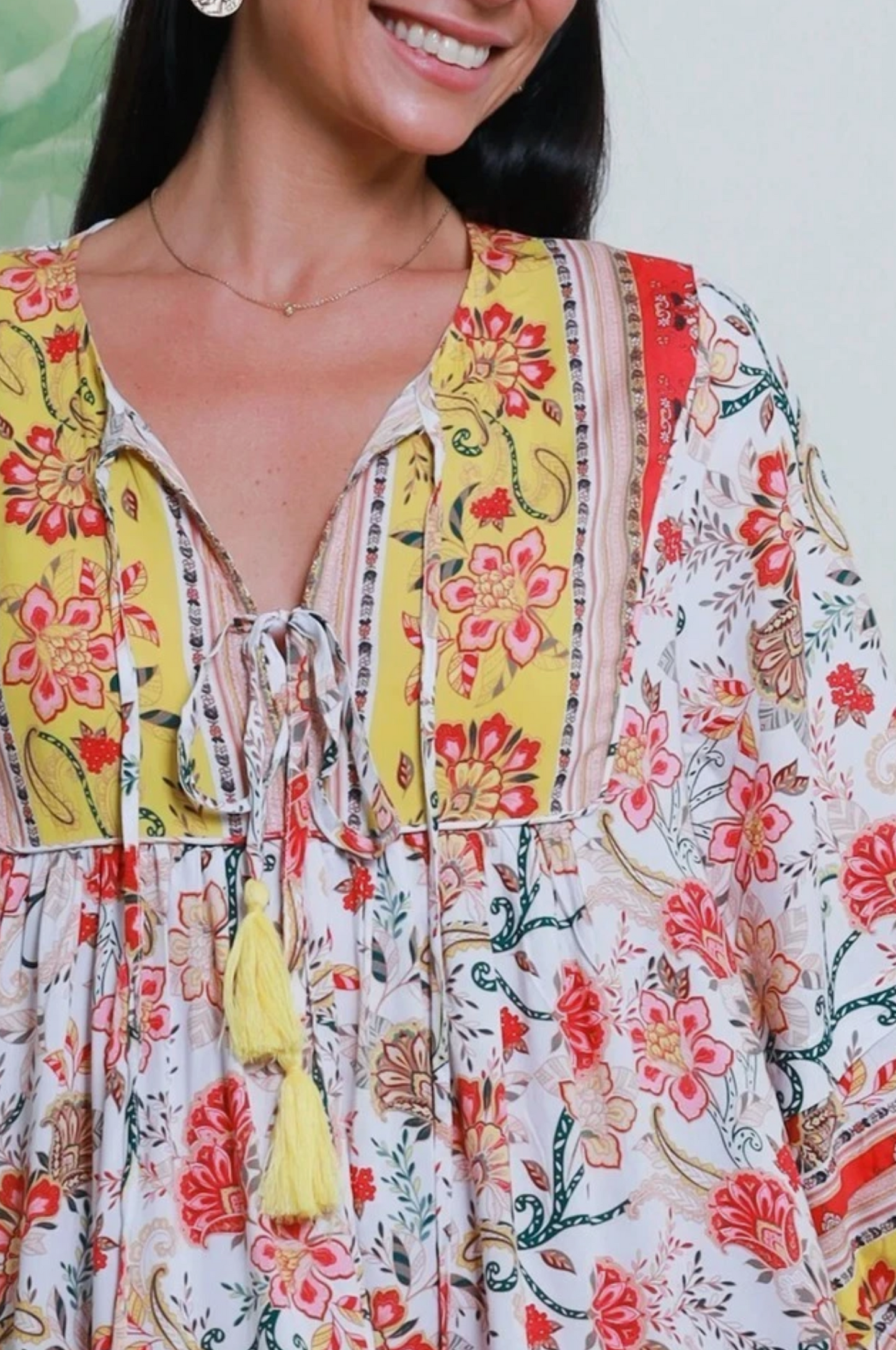 Piper Floral Folk Midi Dress 8