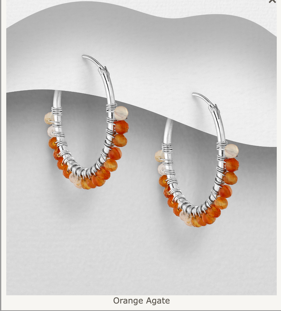 Sterling Silver Crystal Beaded Hoop Earrings by Boho Rhapsody