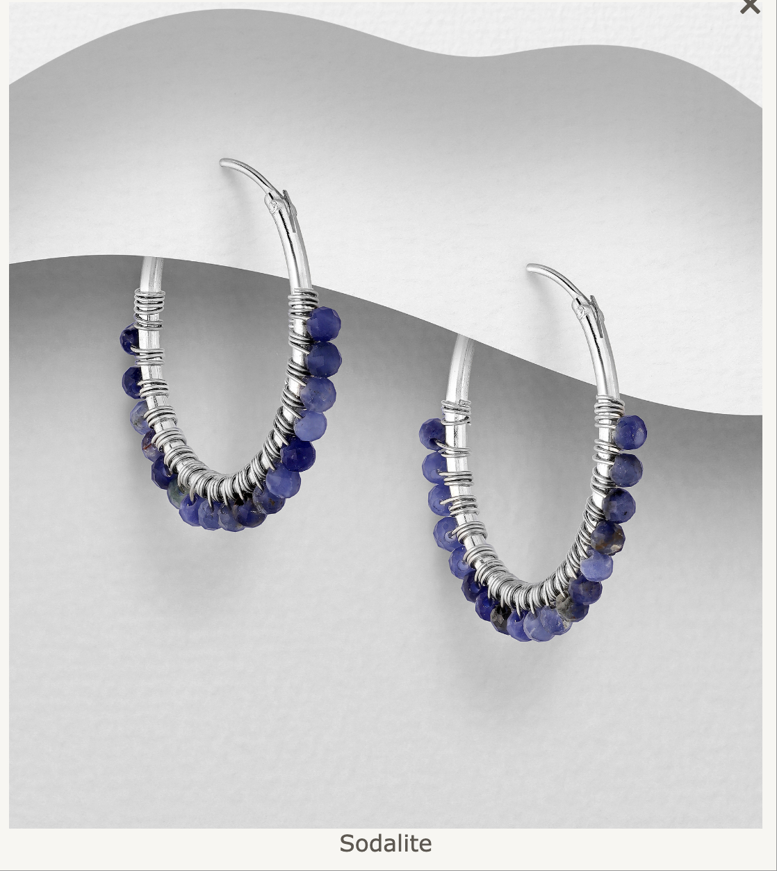 Sterling Silver Crystal Beaded Hoop Earrings by Boho Rhapsody