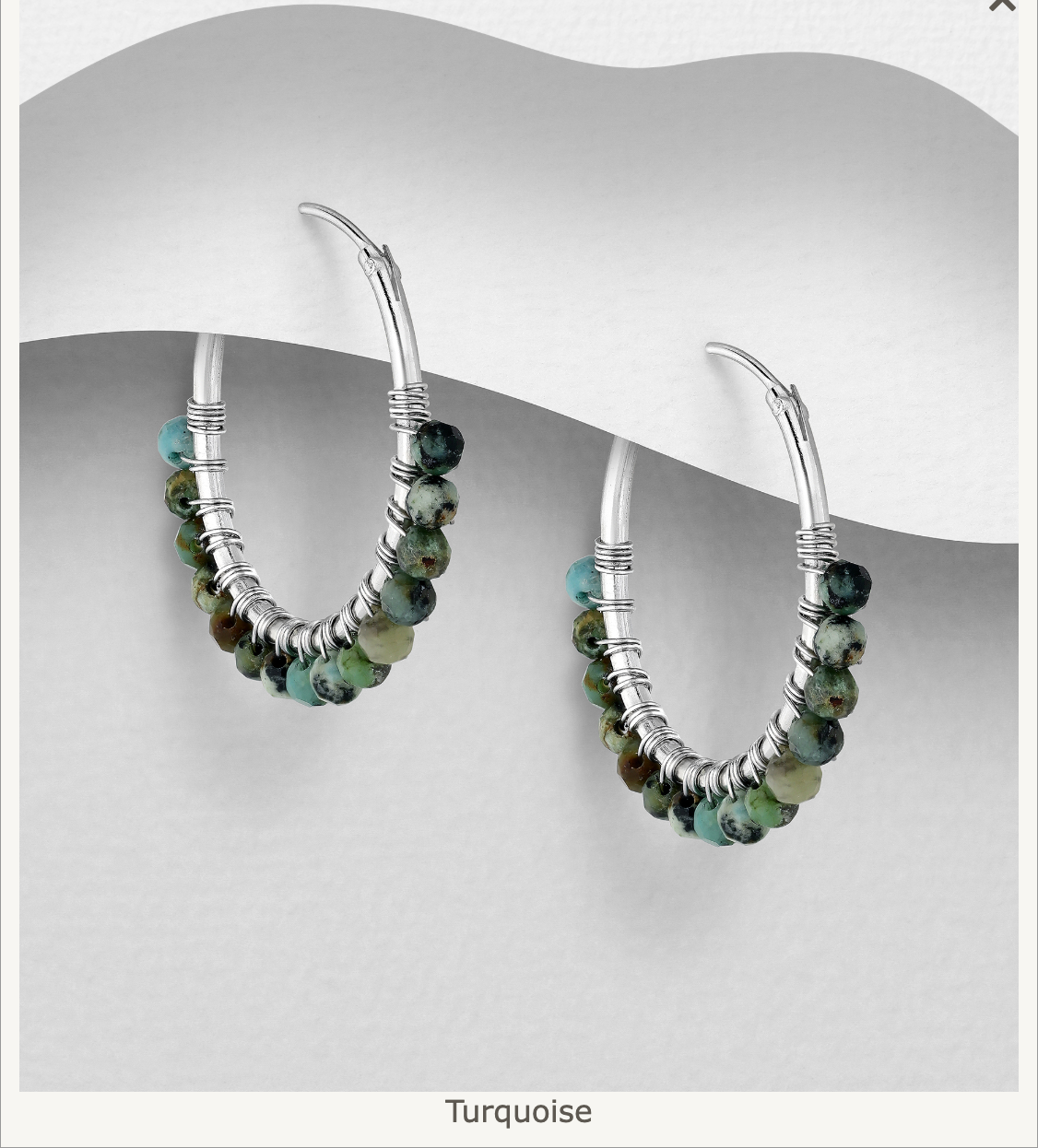 Sterling Silver Crystal Beaded Hoop Earrings by Boho Rhapsody