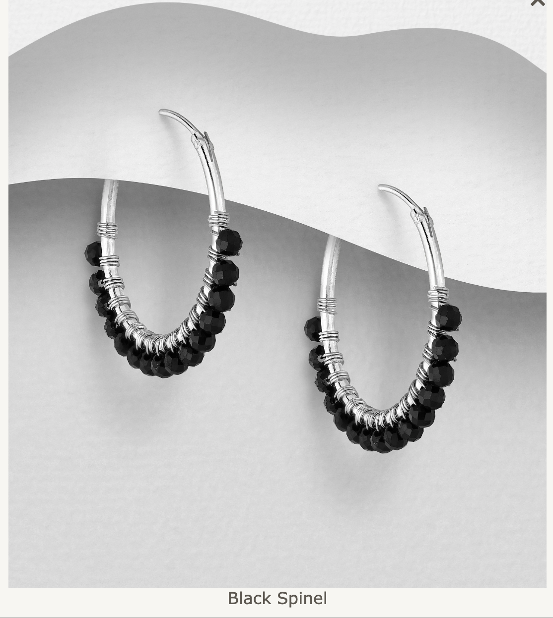 Sterling Silver Crystal Beaded Hoop Earrings by Boho Rhapsody